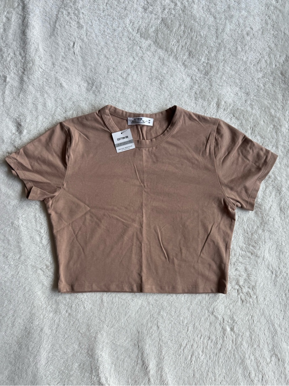 Cotton On Micro Crop Tee Chestnut Brown NWT M